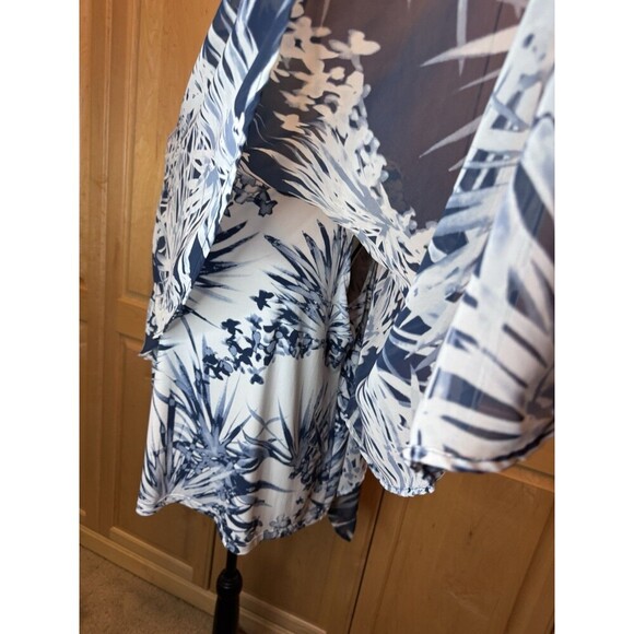 Chicos Easywear Women’s 3 US XL Layered Chiffon Kimono Style Casual Tunic Top - Picture 6 of 14